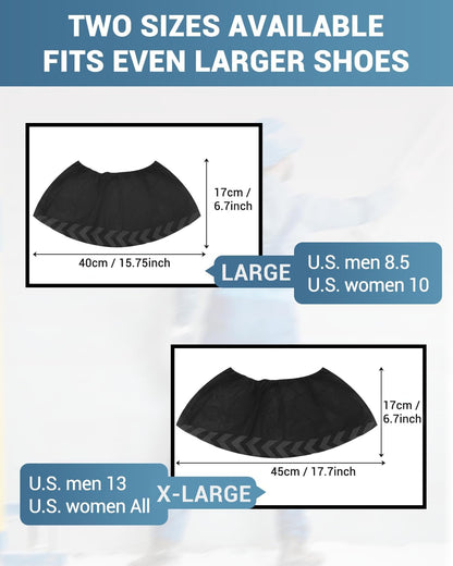 Buself X-Large 200 Count Shoe Covers Disposable Non-Slip, Premium Cloth Boot Covers, Slip-resistant, Durable, Breathable, Non-toxic, Recyclable, Stretchable Fits Up to Size 13 US Men - Black