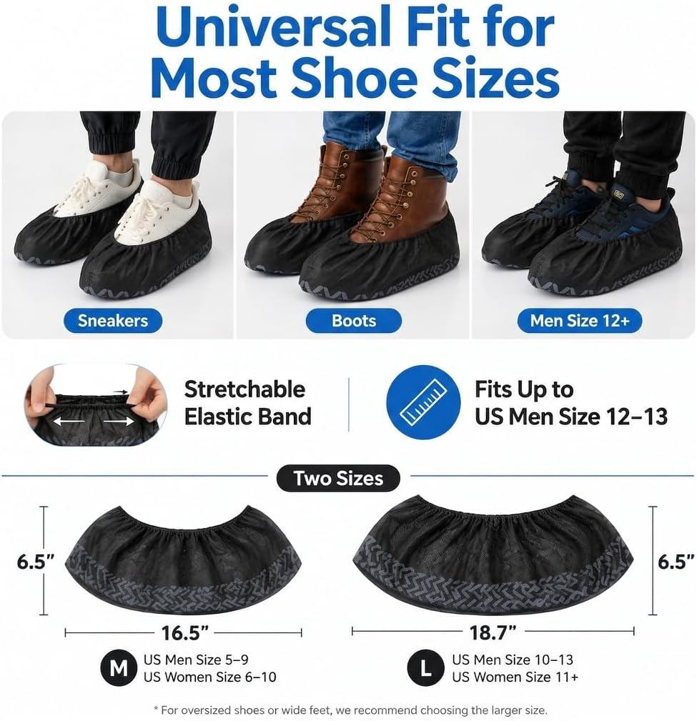 X-Large Disposable Boot Covers Non Slip Clean Home Shoe Covers