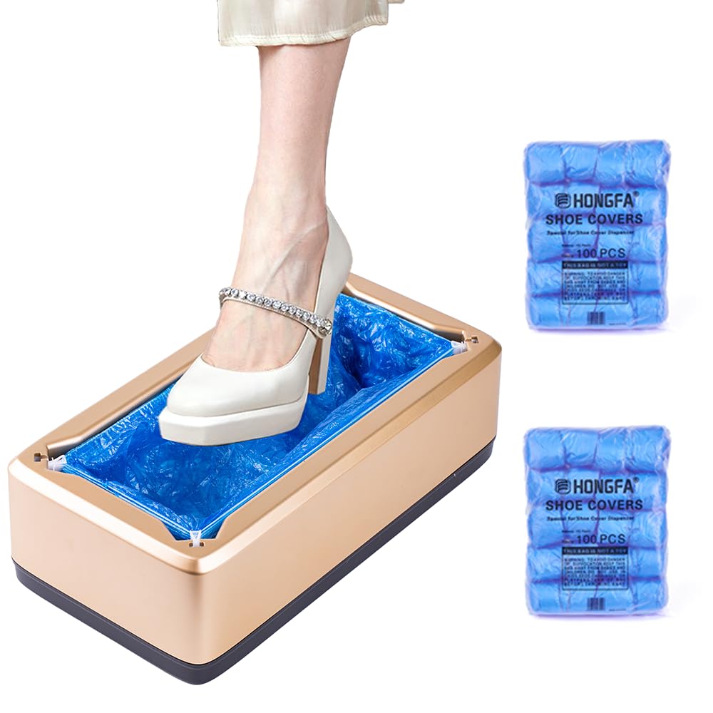 Disposable Shoe Cover Refills for Automatic Dispenser Machine - Waterproof, Non-Slip T-Buckle Plastic Booties for Indoors, Home, Construction and Carpet Protection 100 Pcs
