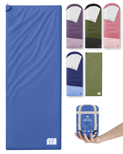 Ultralight Warm Weather Sleeping Bag - Portable, Waterproof, Compact Lightweight, Comfort with Compression Sack - Great for Outdoor Camping, Backpacking & Hiking