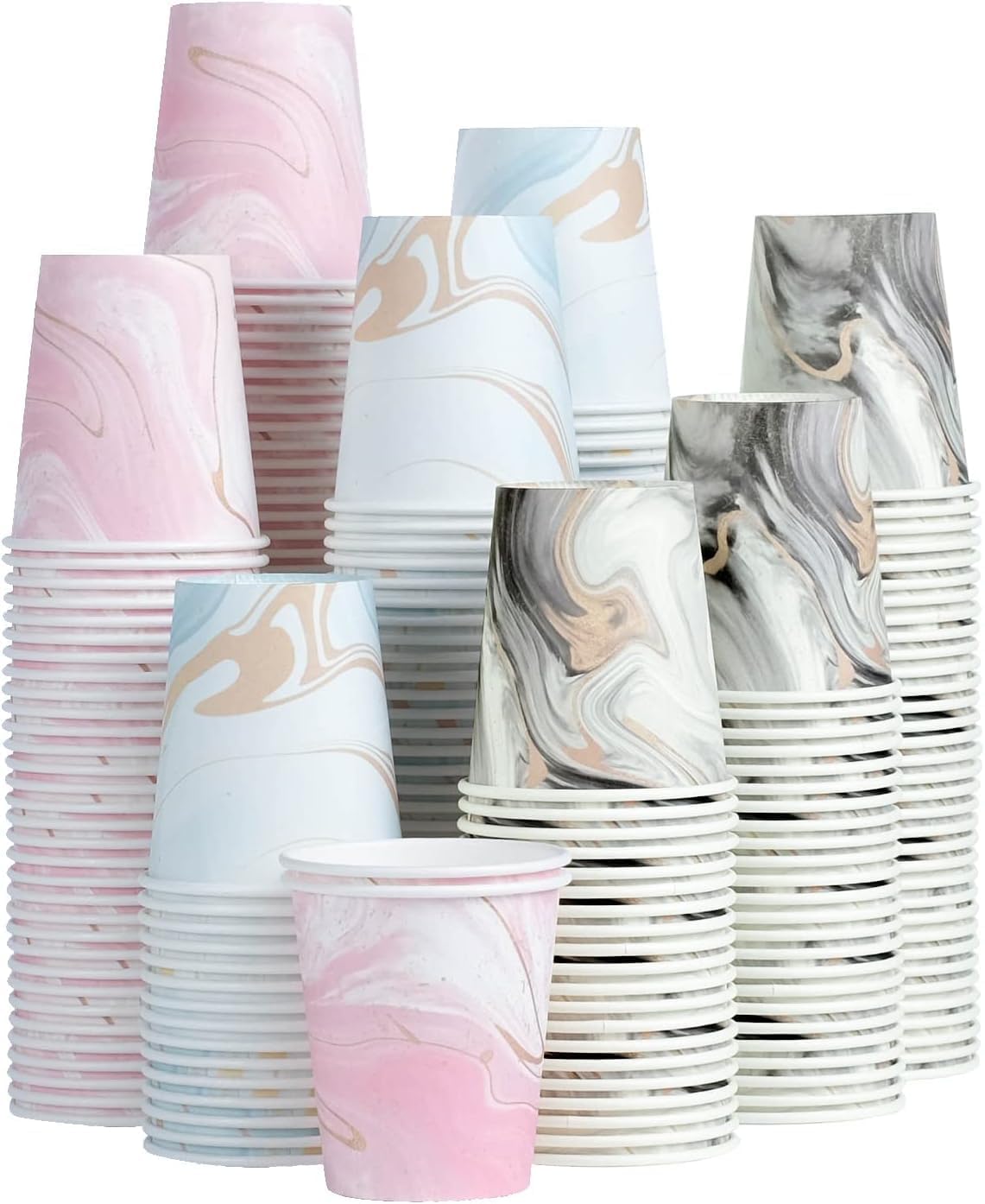 5oz Bathroom Paper Cups,300 Pack Disposable Mouthwash Cups(Marble)