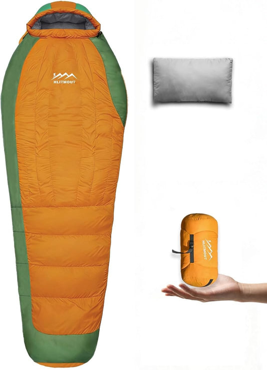 Down Sleeping Bag with Pillow for Adults and Teens