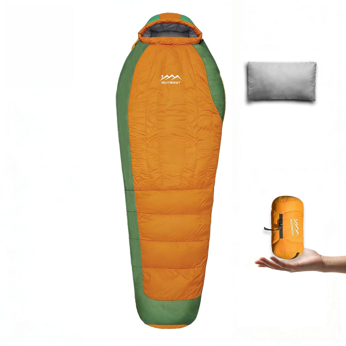 Down Sleeping Bag with Pillow for Adults and Teens