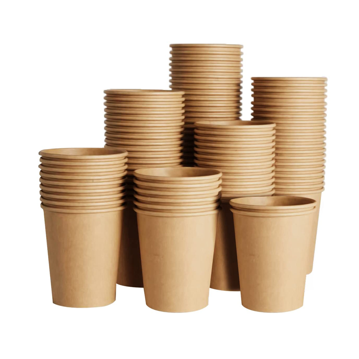 SIUQ 400 Pack 8 oz Kraft Paper Cups, Unbleached Disposable Coffee Cups