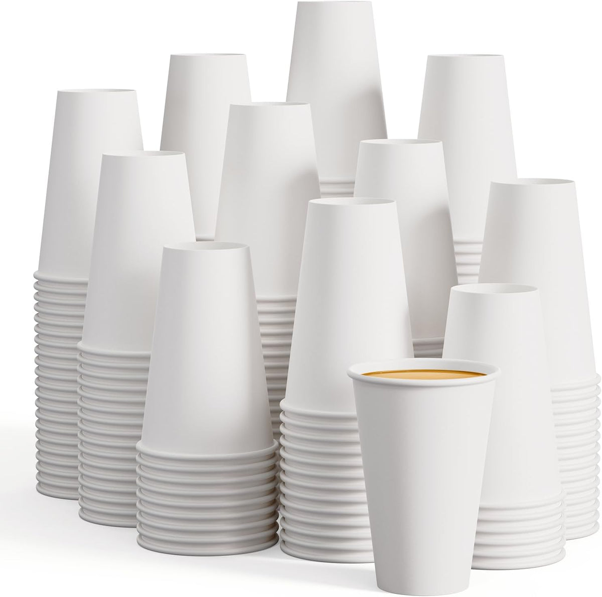 LITOPAK 210 Pack 16 oz Paper Cups, White Disposable Coffee Cups