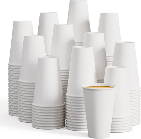 LITOPAK 210 Pack 16 oz Paper Cups, White Disposable Coffee Cups