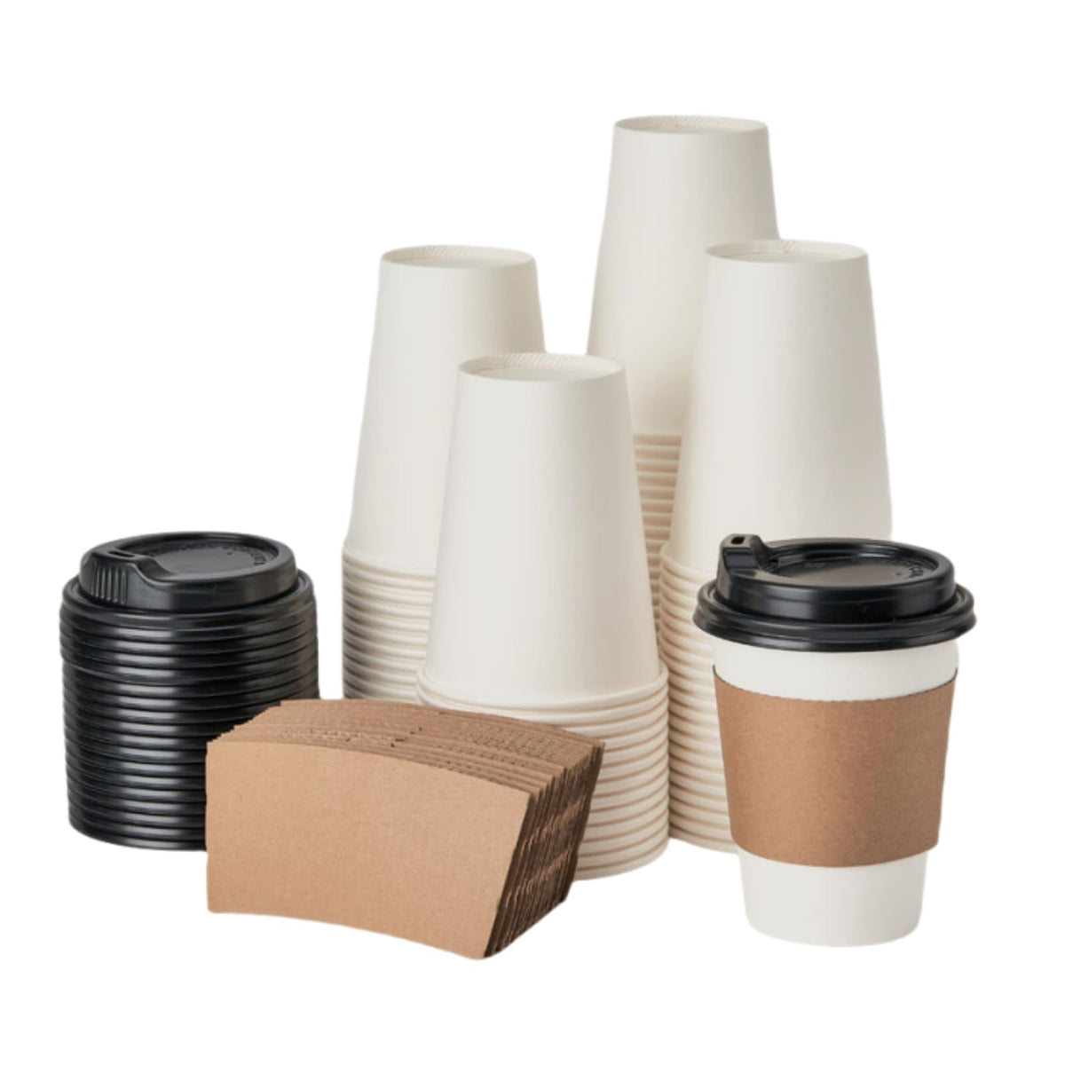 RACETOP 8 oz 500 Pack Disposable Paper Coffee Cups
