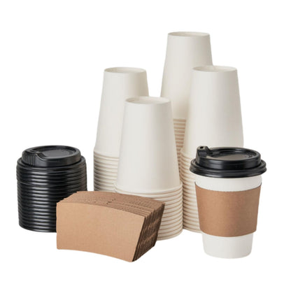 RACETOP 8 oz 500 Pack Disposable Paper Coffee Cups