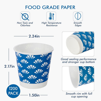 JollyPack 1200 Pack 3 oz Disposable Bathroom Paper Cups