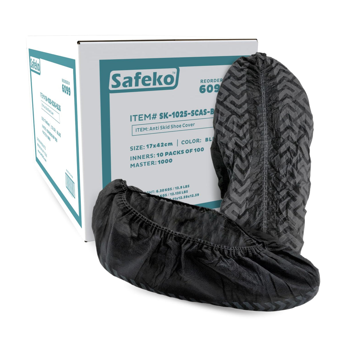 Premium Disposable Boot & Shoe Covers Booties, Durable, Non-Slip, Non-Toxic, Recyclable Protectors, Fits Most Shoes - Black - Pack of 100 (50 Pairs)