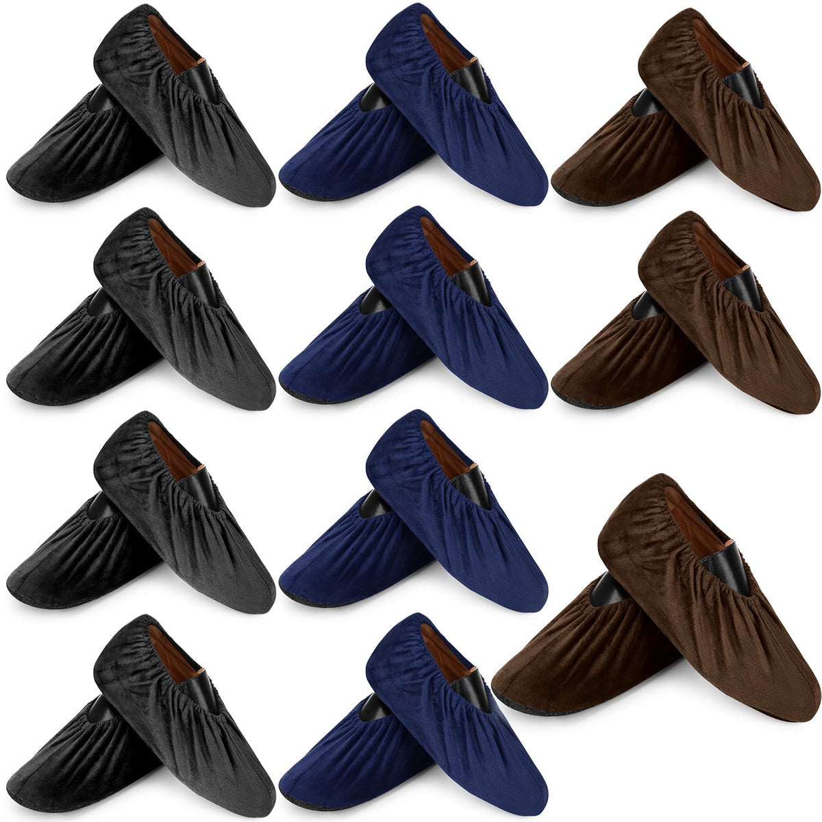 JaGely 11 Pair Reusable Cloth Shoe Covers for Indoors, Multicolor