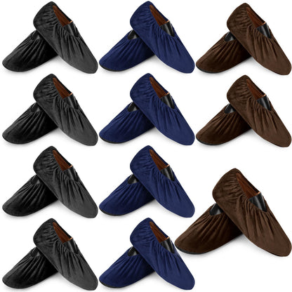 JaGely 11 Pair Reusable Cloth Shoe Covers for Indoors, Multicolor