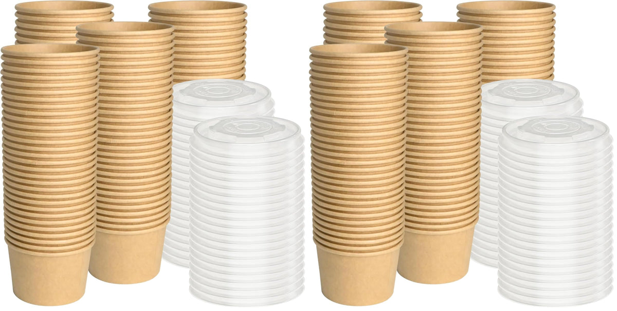 ESSENTIAL Paper Ice Cream Cups, 50 Pcs 8oz Paper Snack Bowls