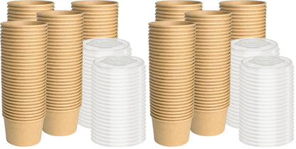 ESSENTIAL Paper Ice Cream Cups, 50 Pcs 8oz Paper Snack Bowls