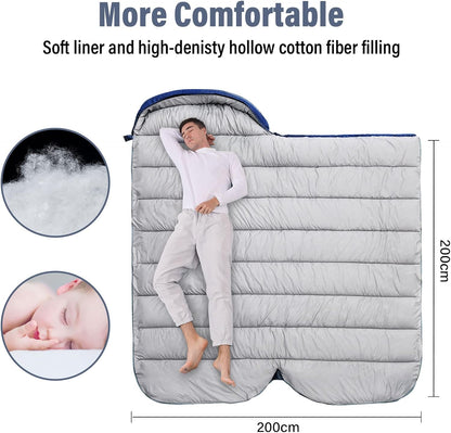 BISINNA XXL Sleeping Bag(90.55"x39.37") for Big and Tall Adults Plus Size