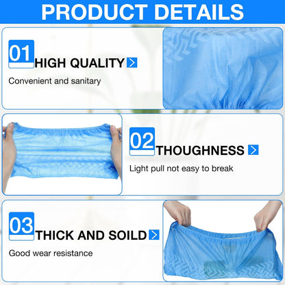 600 Packs Disposable Boot Shoe Covers Non Slip, Blue