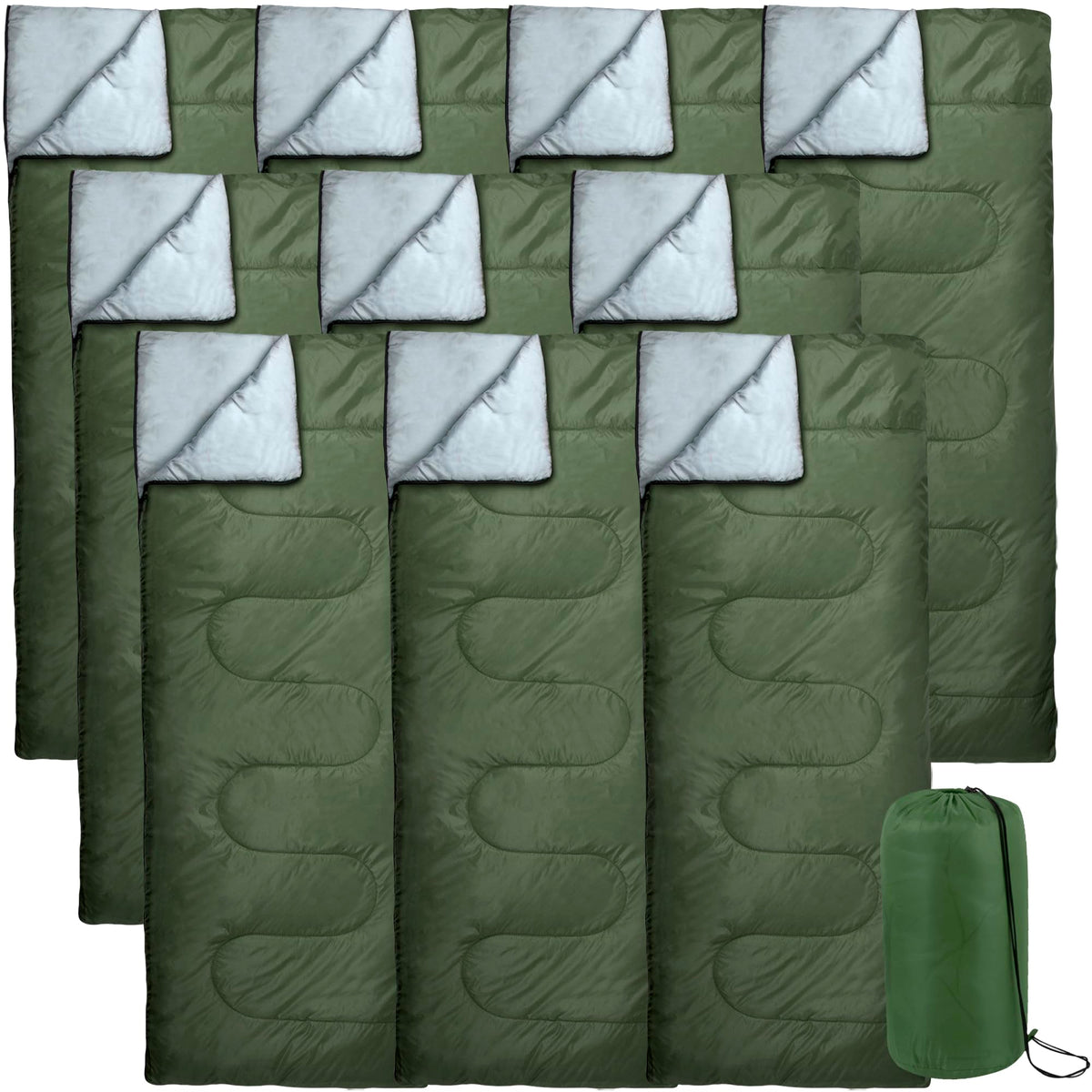 Bulk 10 Pack Envelope Sleeping Bags, 4 Seasons Warm or Cold Lightweight Indoor Outdoor Sleeping Bags for Adults, Backpacking, Camping