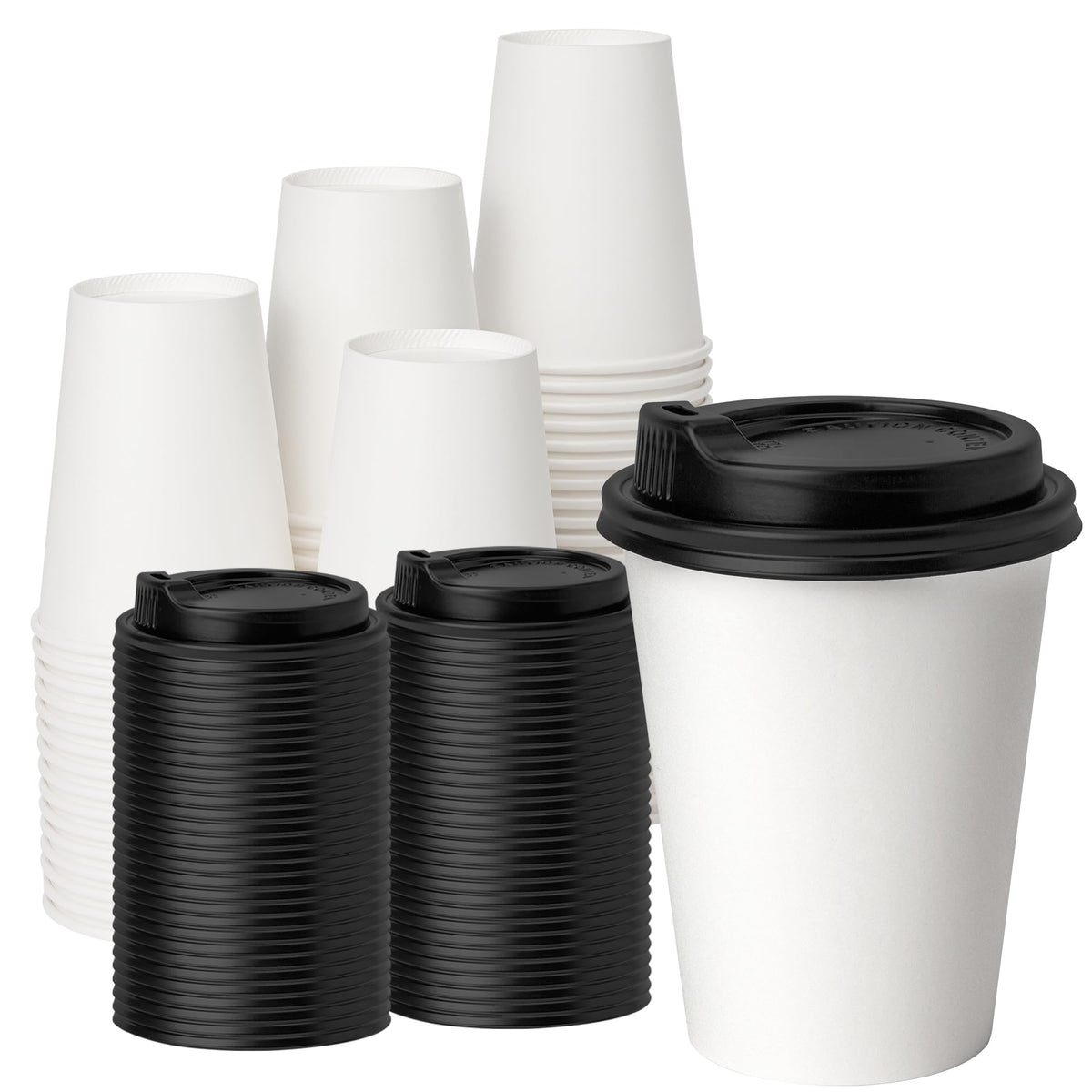 YEEHAW 16 oz Disposable Coffee Cups with Lids 100 Pack
