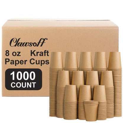 Clawsoff 180 Pack 12 oz Coffee Cups Brown Kraft Disposable Hot Paper Cups