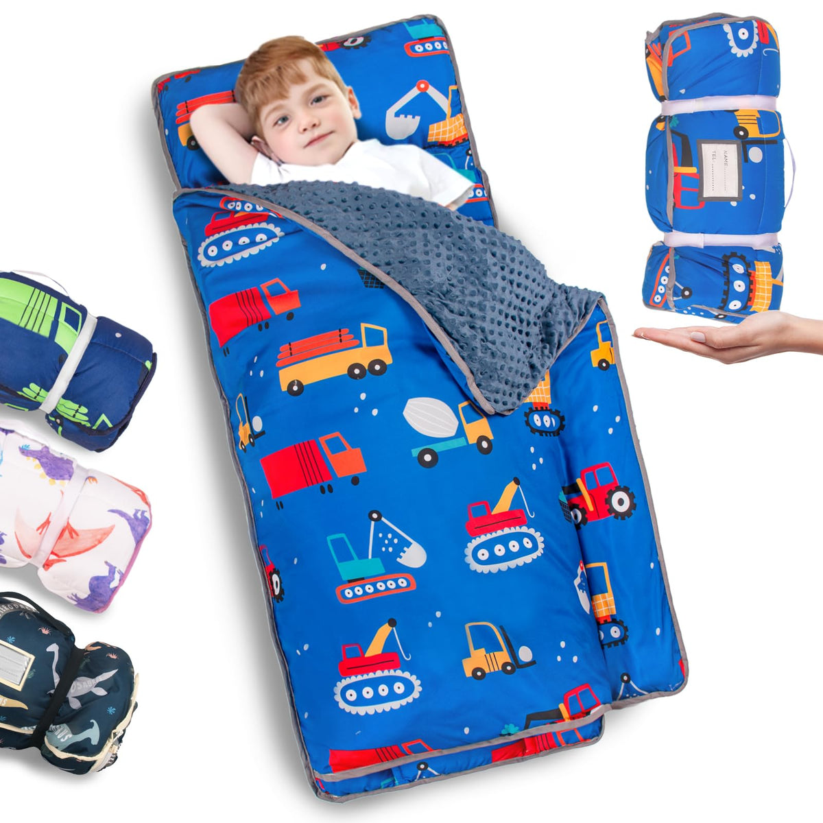 Primlect Toddler Nap Mat with Pillow, Thickened Extra Large Sleeping Bag