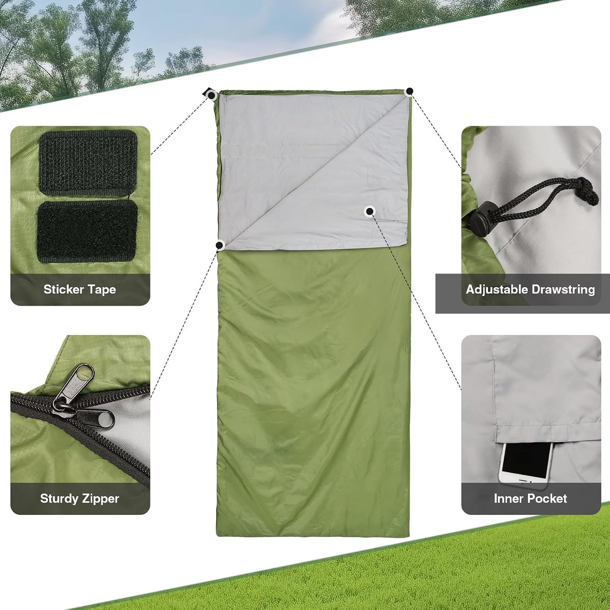 REDCAMP Ultra Lightweight Compact Sleeping Bag for Backpacking