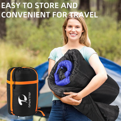 Extreme Cold Weather Heated Sleeping Bag for Adults | 6pcs Heating Areas Sleeping Bags, 3 Adjustable Heating Levels Cold Weather Sleeping Bag for All Season Hiking & Camping