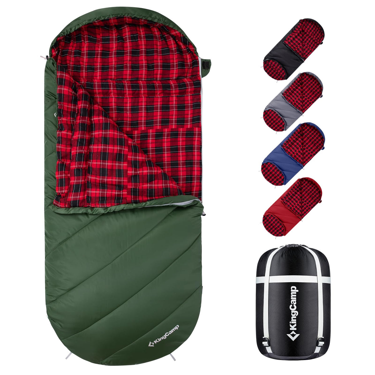 KingCamp Sleeping Bag for Adults Big & Tall 100% Flannel Sleeping Bag