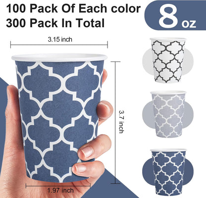 Clawsoff 300 Pack Paper Cups 8 oz, Disposable Coffee Cups 8 OZ