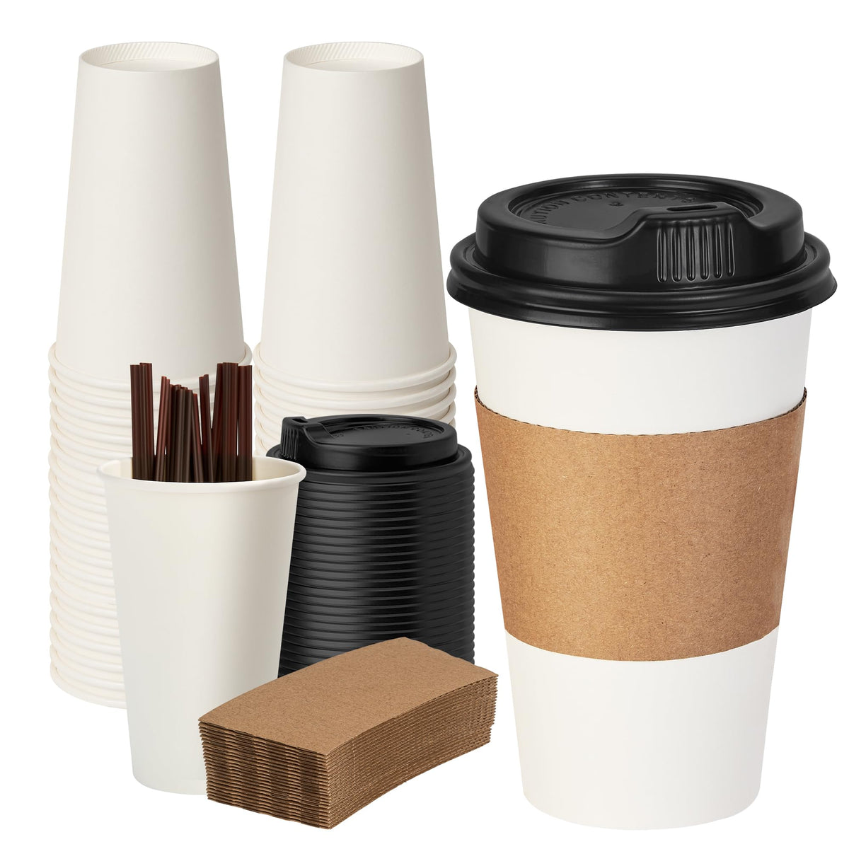 500 Pack 8 oz Paper Cups, Disposable Coffee Cups