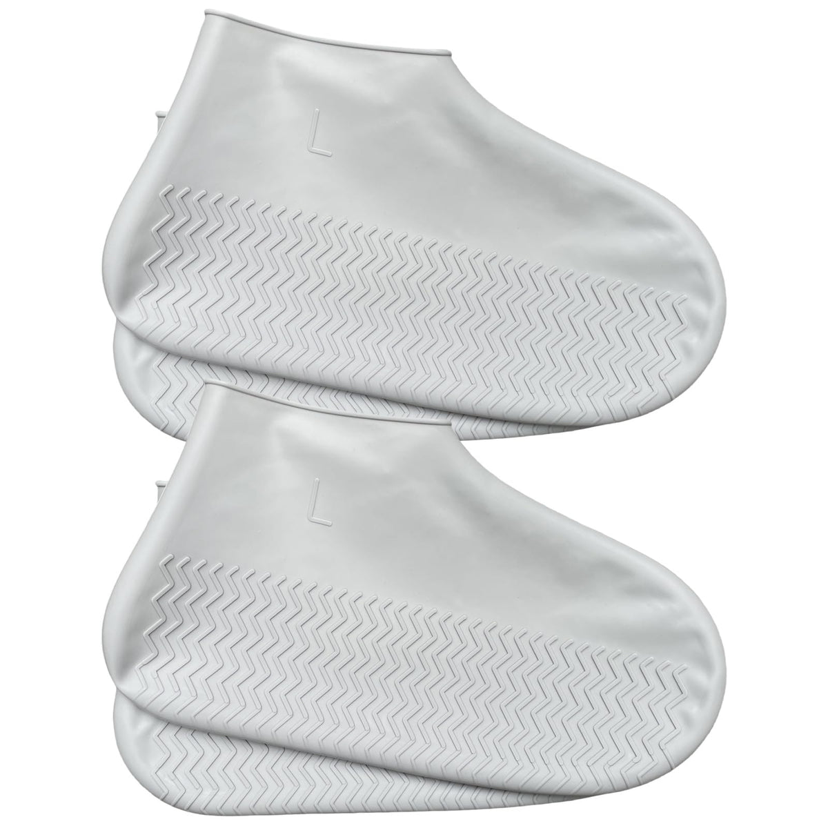 Waterproof Shoe Covers 2 Pairs, Non-Slip Reusable for Rain - Clear, L