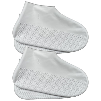 Waterproof Shoe Covers 2 Pairs, Non-Slip Reusable for Rain - Clear, L