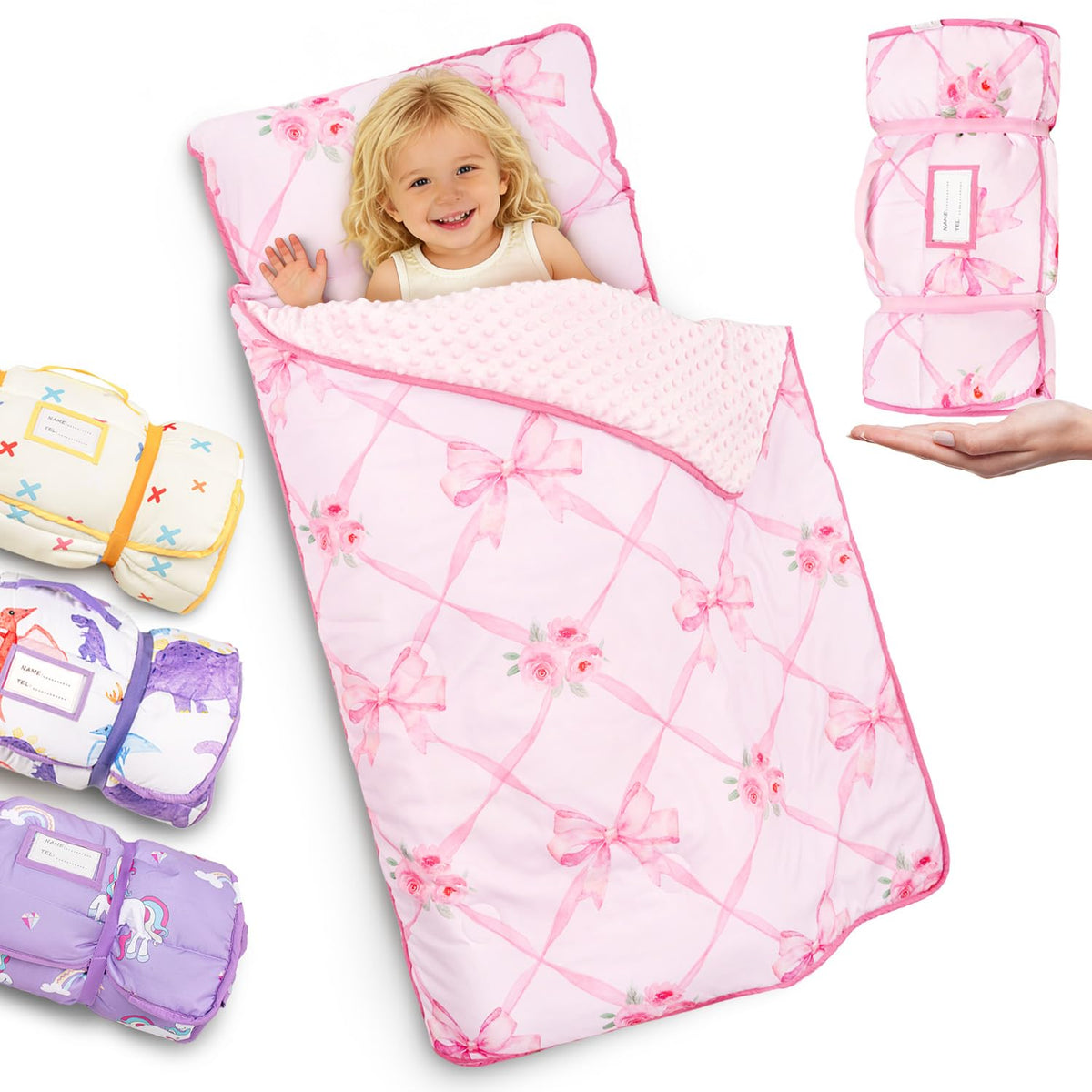 Primlect Toddler Nap Mat with Pillow, Thickened Extra Large Sleeping Bag