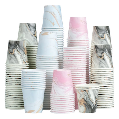 5oz Bathroom Paper Cups,300 Pack Disposable Mouthwash Cups(Marble)