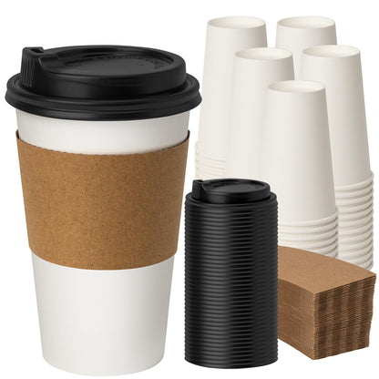 200 Pack 8oz Kraft Coffee Cups, Brown Kraft Disposable Paper Coffee Cups, Hot Coffee Cups & Cold Coffee Cups, Food-Safe Kraft Paper Cups, Heavy-Duty Disposable Paper Cups for Coffee, Tea, Cocoa, Water
