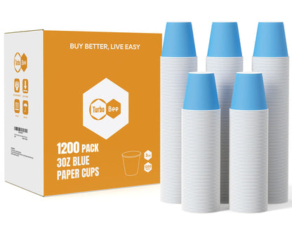 Turbo Bee 3oz Disposable Paper Cups 2400Pack, Small Bathroom Cups Bulk, Rinse Small Blue Paper Mouthwash Tumblers Perfect for Bathroom, Party, Picnic, Travel and Events