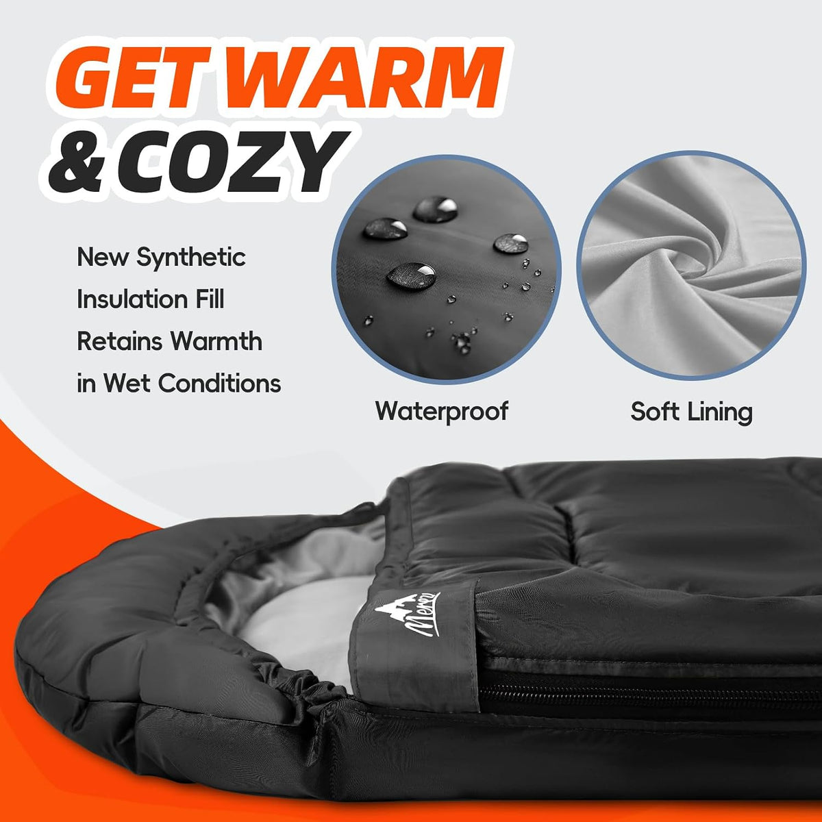 MEREZA Sleeping Bags XL for Adults Mens Large Wide Sleeping Bag for Camping