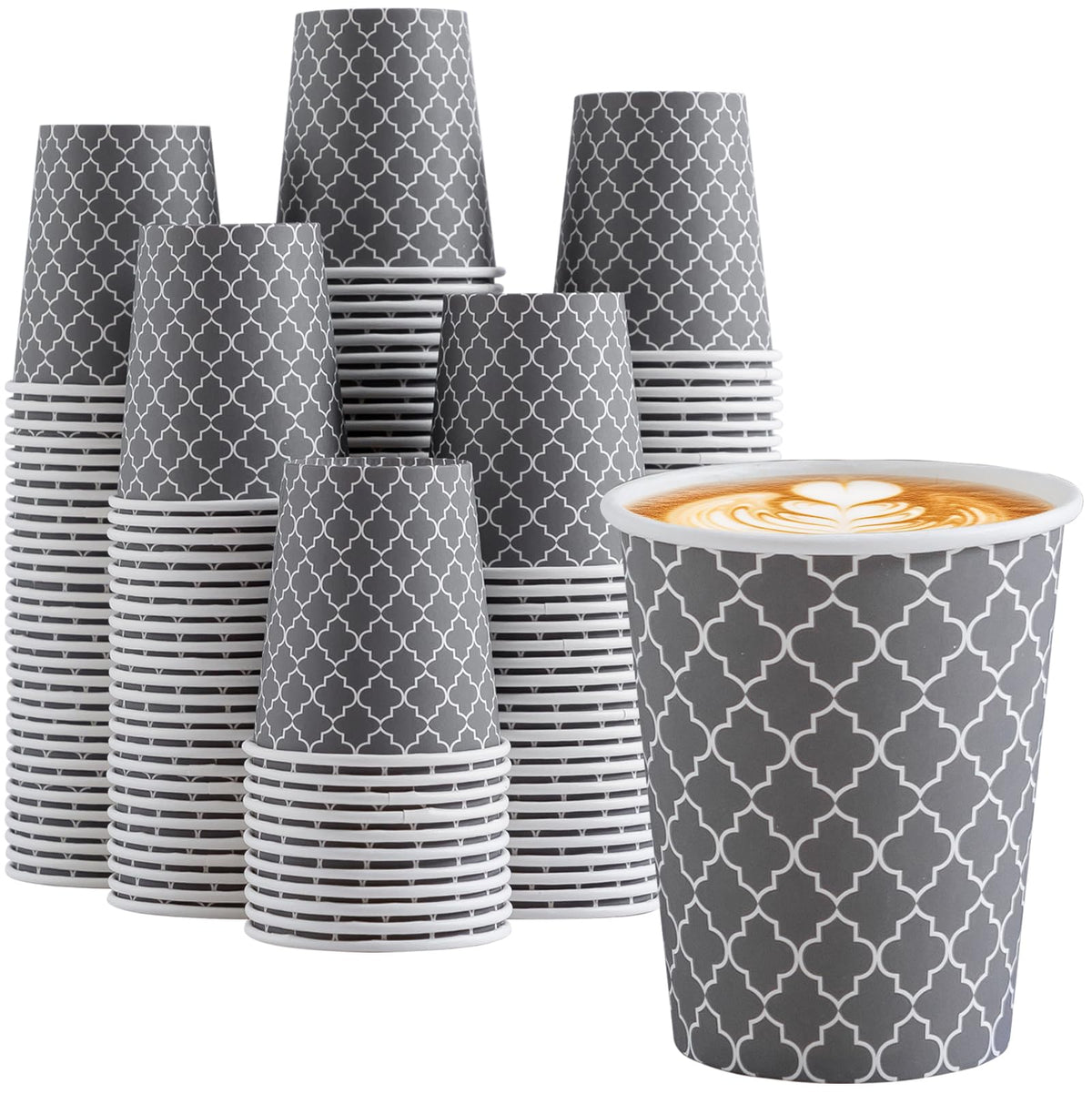Lamosi Coffee Cups 12 oz 180 Pack, Disposable Paper Coffee Cups, Hot Cups