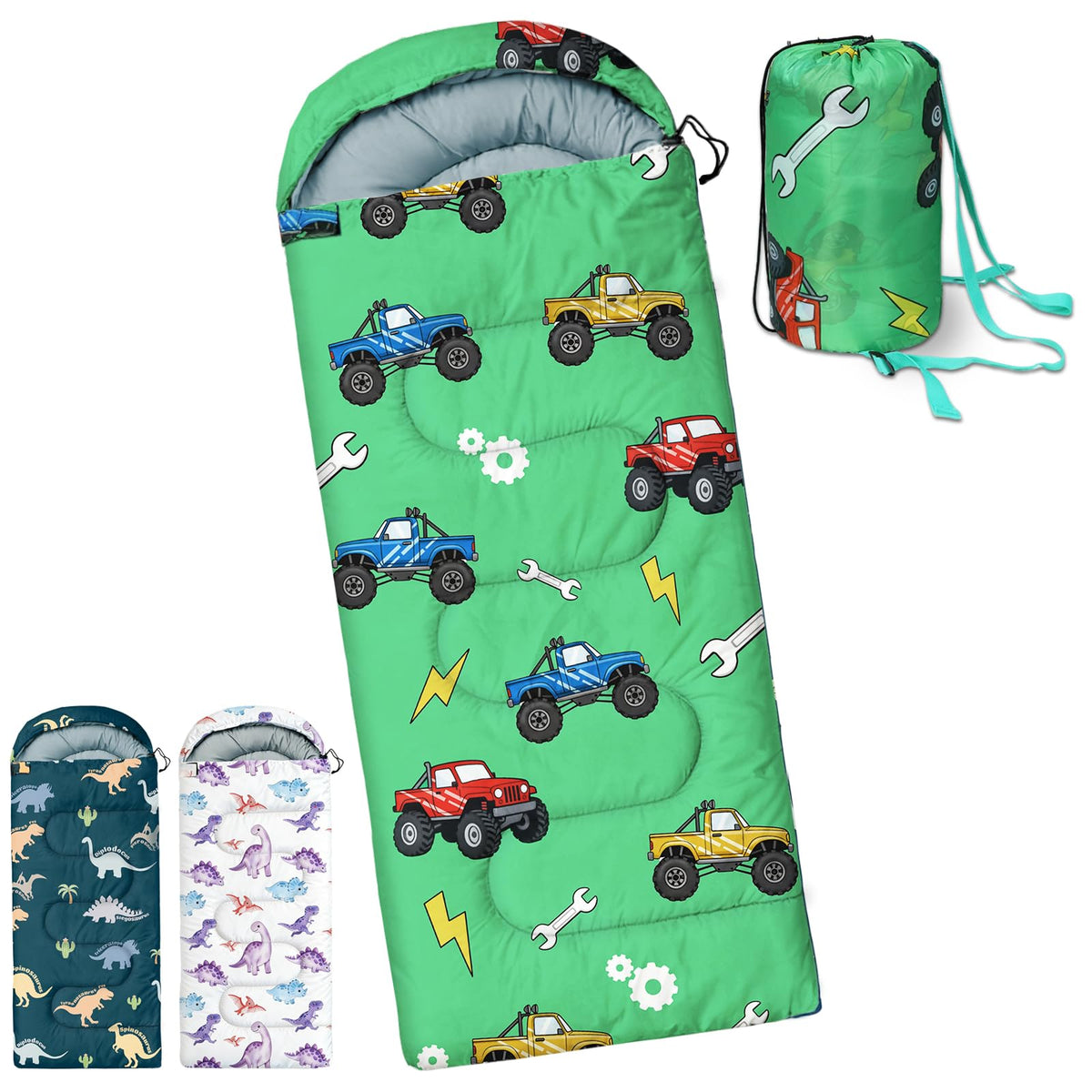 Kids Sleeping Bags - Camping Sleeping Bags with Carry Bag - Compact Sleeping Bag for Hiking, Backpacking 3 Season Warm & Cool Weather, Lightweight Waterproof Outdoor Travel for Boys Girls