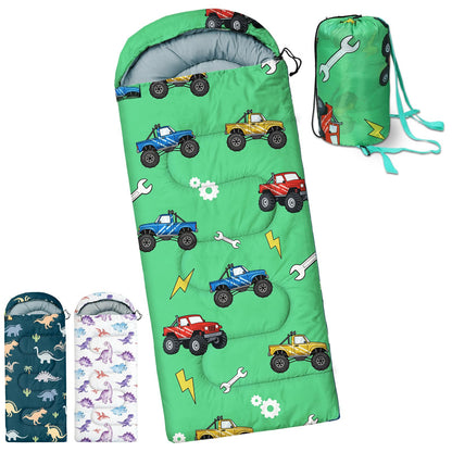 Kids Sleeping Bags - Camping Sleeping Bags with Carry Bag - Compact Sleeping Bag for Hiking, Backpacking 3 Season Warm & Cool Weather, Lightweight Waterproof Outdoor Travel for Boys Girls