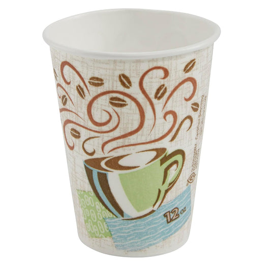 Dixie PerfecTouch 12 oz. Insulated Paper Hot Coffee Cup by GP PRO (Georgia-Pacific), Coffee Haze, 5342CDSBP, 160 Cups Per Case, Coffee Haze Design