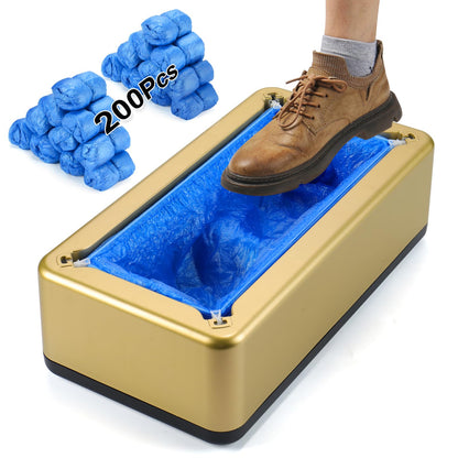 Shoe Covers Dispenser with 200pcs Shoe Cover Disposable Non Slip, User-Friendly and Reliable Shoe Cover Machine, Fits Size Up to 11 US Men, Widely Applicable in Indoor(Silver)