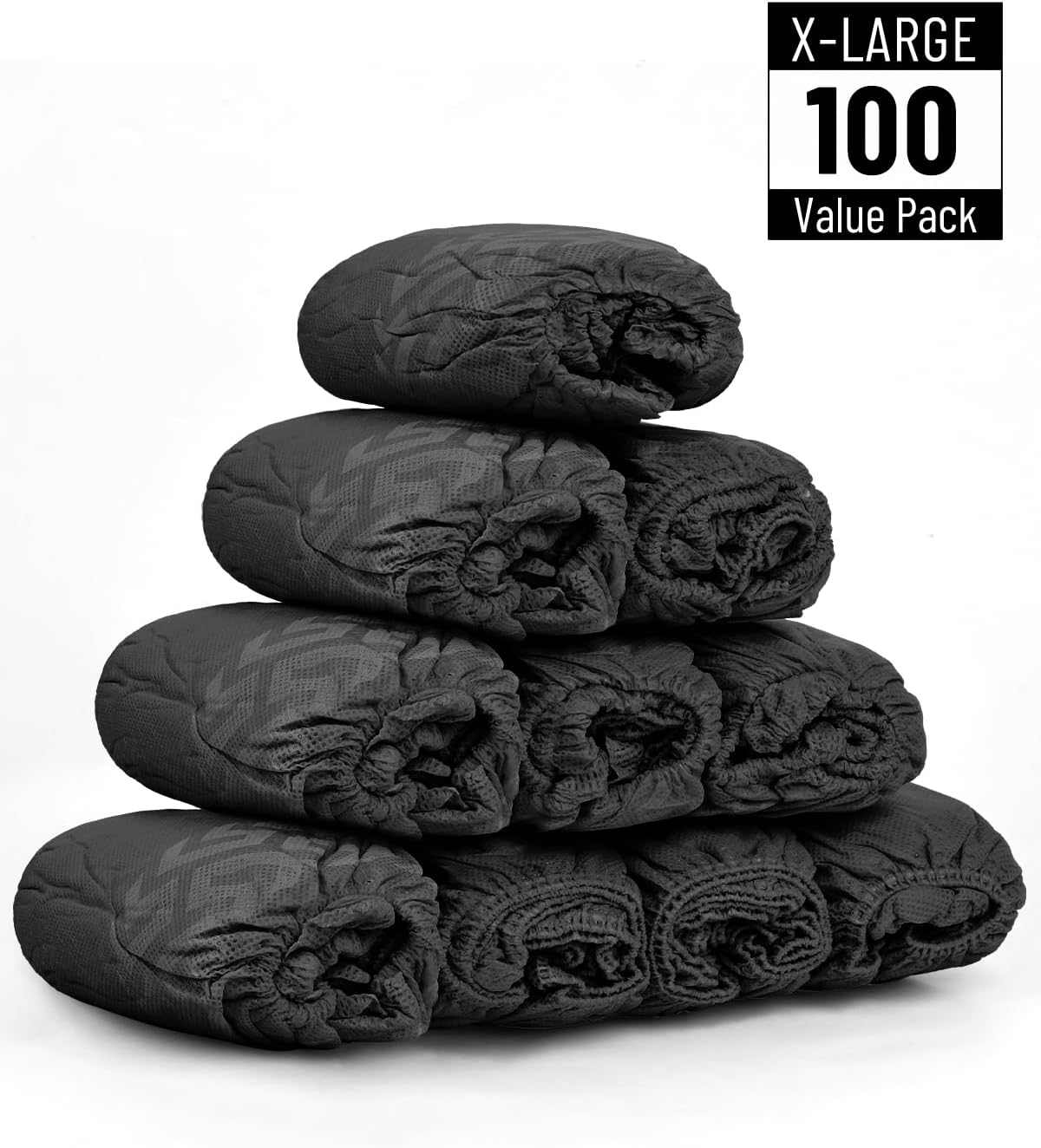 Buself X-Large 100 Count Shoe Covers Disposable Non-Slip, Premium Cloth Boot Covers, Slip-resistant, Durable, Breathable, Non-toxic, Recyclable, Stretchable Fits Up to Size 13 US Men - Black