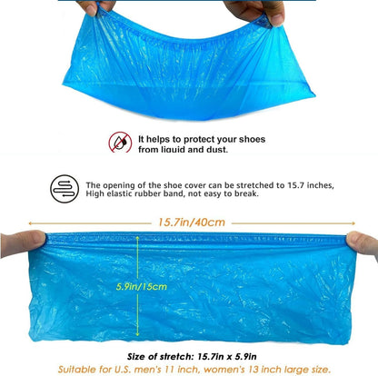 Disposable Shoe Cover Refills for Automatic Dispenser Machine - Waterproof, Non-Slip T-Buckle Plastic Booties for Indoors, Home, Construction and Carpet Protection 100 Pcs