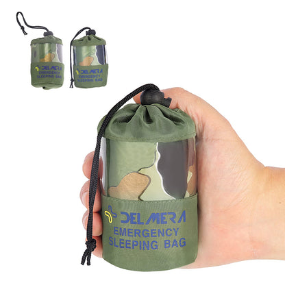 Emergency Sleeping Bag, Lightweight Survival Sleeping Bags Waterproof Thermal Emergency Blanket, Bivy Sack Survival Gear for Outdoor Adventure, Camping, Hiking, Orange, Green