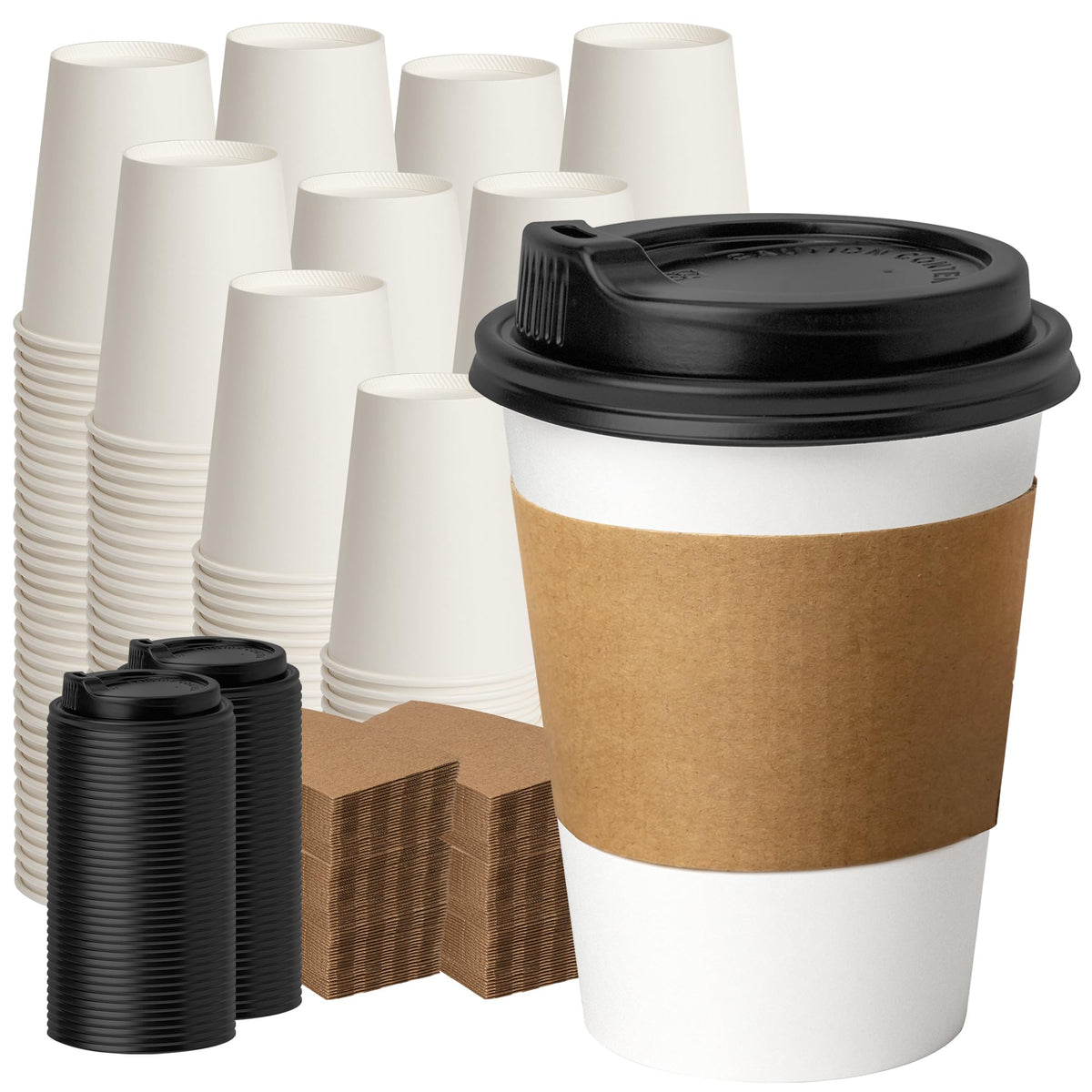 YEEHAW 16 oz Disposable Coffee Cups with Lids 100 Pack