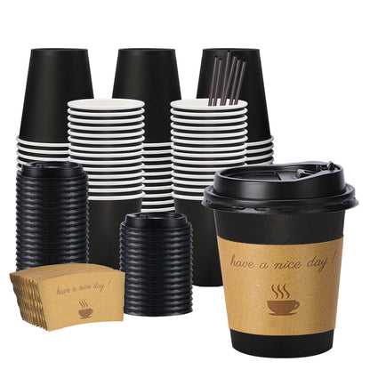 Lamosi 16 oz Coffee Cups 50 Pack, Disposable To Go Paper Cups with Lid