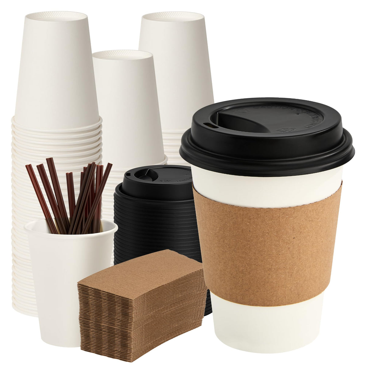 500 Pack 8 oz Paper Cups, Disposable Coffee Cups