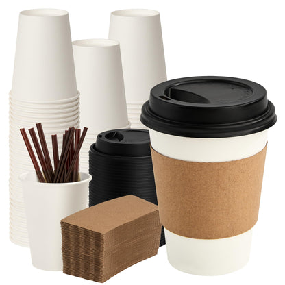 500 Pack 8 oz Paper Cups, Disposable Coffee Cups