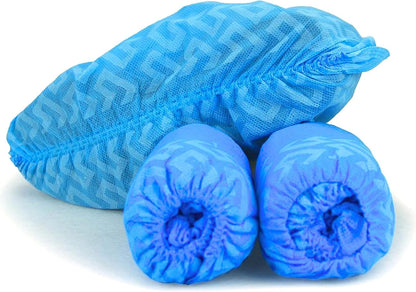 G & F Products Disposable Shoe Covers, Slip-Resistant Booties, Heavy-Duty, Water-Resistant, Elastic Band, Silicone Sole, Protects Floors, Blue, 11 US Men & 13 US Women, X-L, 100 Pcs (50 Pairs)