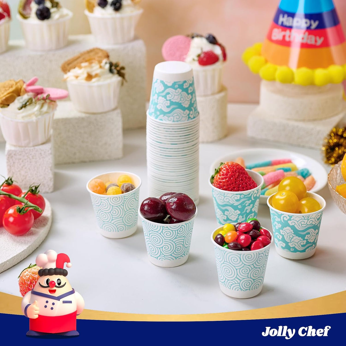 JOLLY CHEF 3 oz Disposable Bathroom Mouthwash Cups 300 Pack Paper Cups